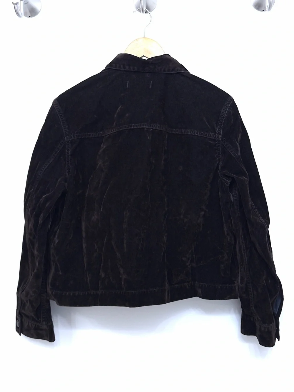 Madewell Flocked Denim Chore Jacket size medium Brown Velvet equestrian vintage